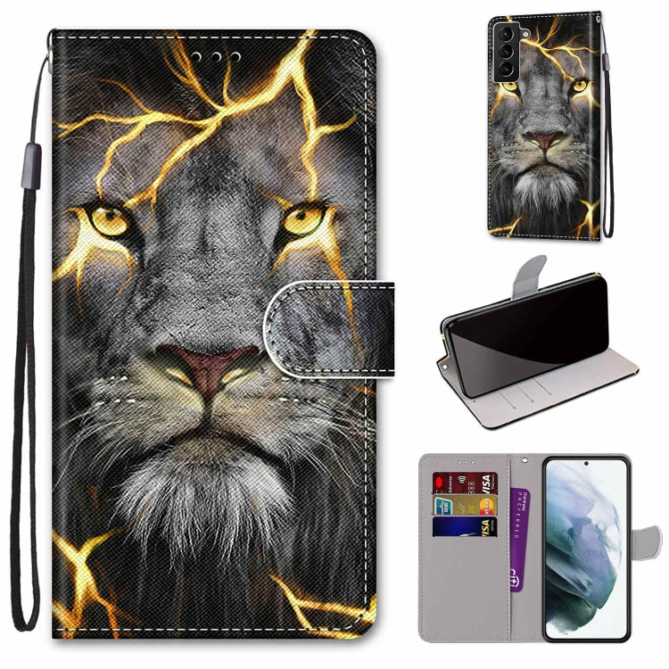 Samsung Galaxy S22+ 5G case featuring a coloured drawing cross texture design, made from PU leather and TPU material, ideal for protection and style.